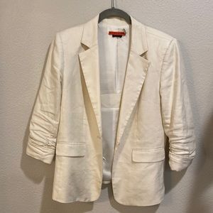 Alice + Olivia Linen Cream Blazer